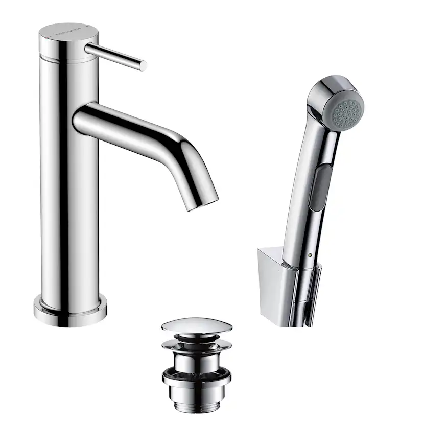 Tvättställsblandare Hansgrohe Tecturis S 110 med Bidettehanddusch och Duschslang