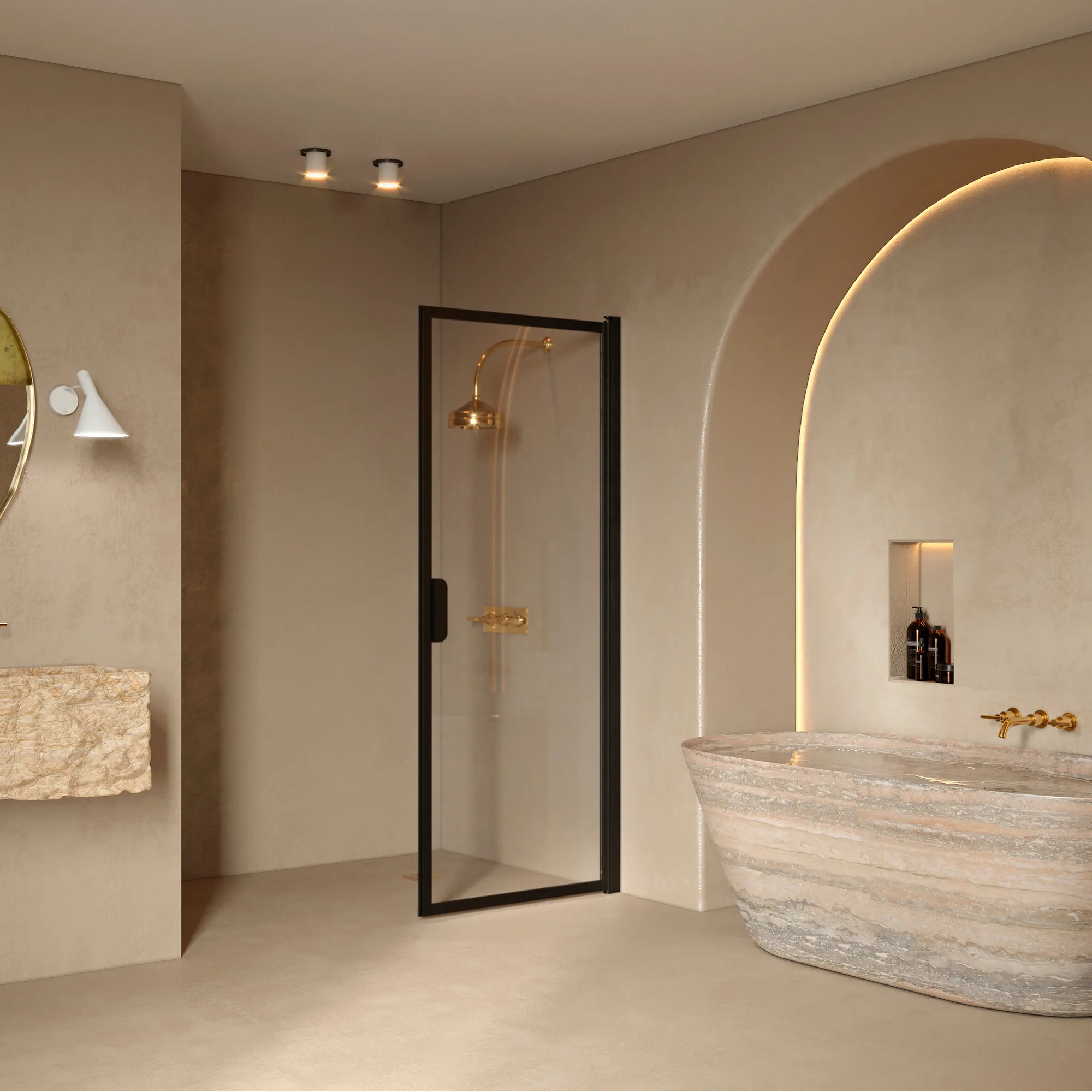 Duschdörr Hietakari Bläk 732 New York Vändbar