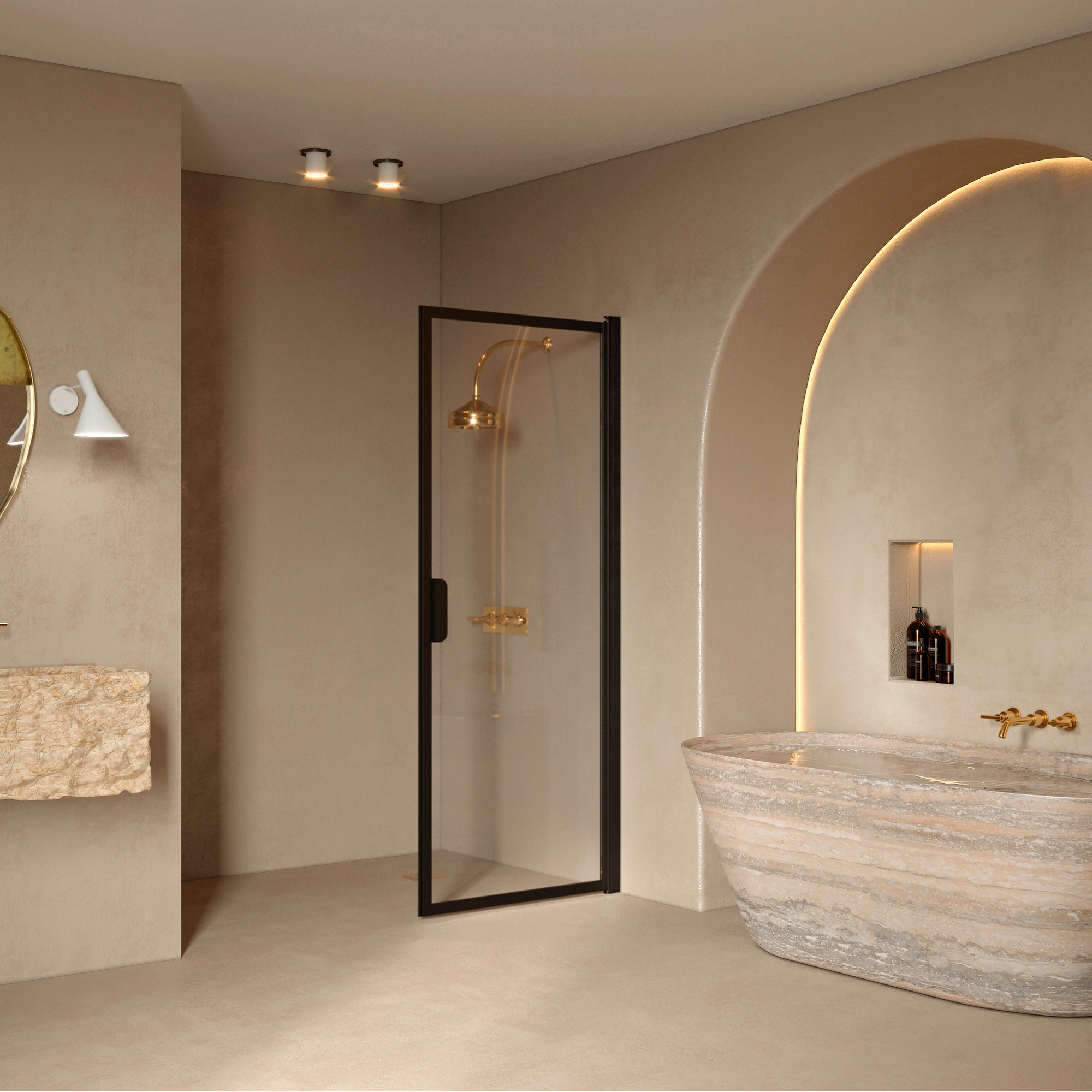 Duschdörr Hietakari Bläk 732 New York Vändbar