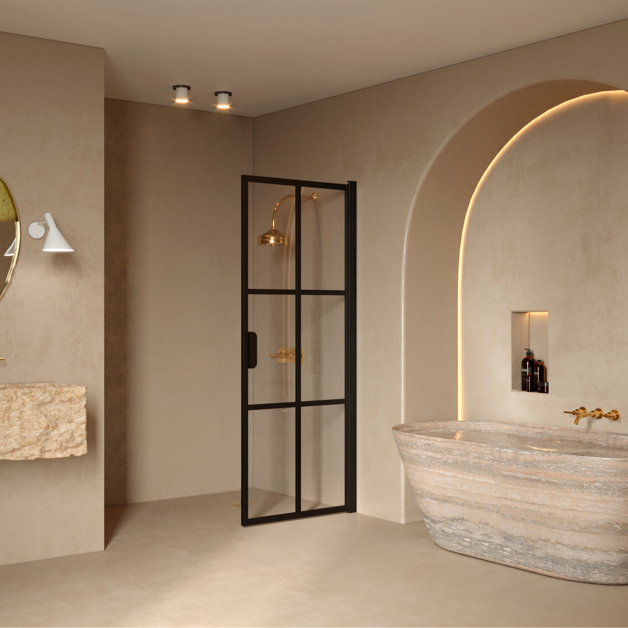 Duschdörr Hietakari Bläk 738 Paris Vändbar