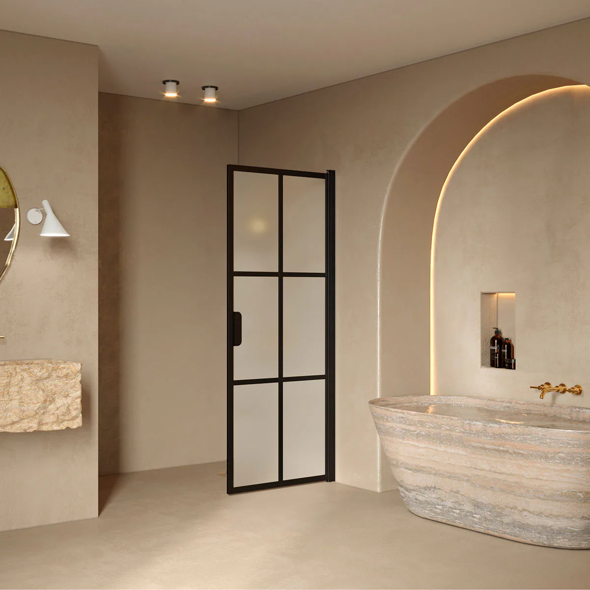 Duschdörr Hietakari Bläk 738 Paris Vändbar