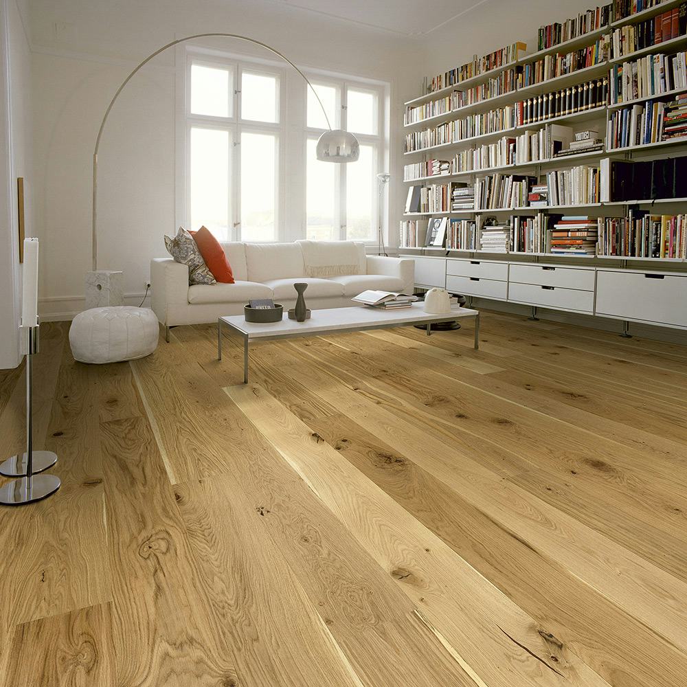 Trägolv Berg & Berg Ek XXL Vild, Mattlackat 1-Stavs Parkettgolv