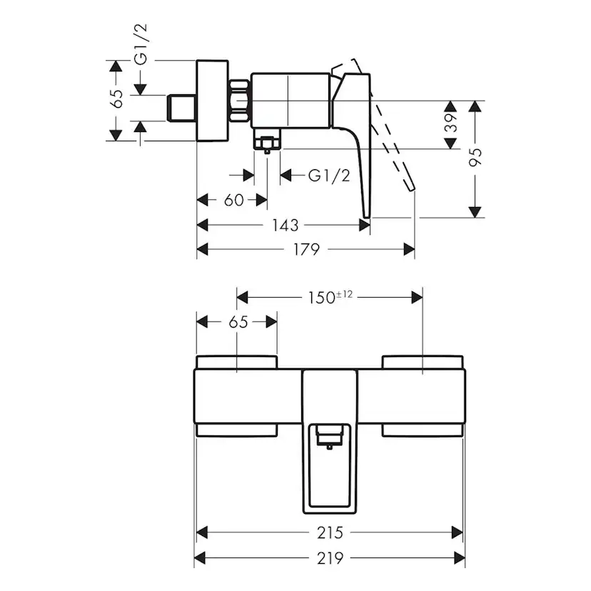Duschblandare Hansgrohe Metropol 1-grepps med Bygelgrepp