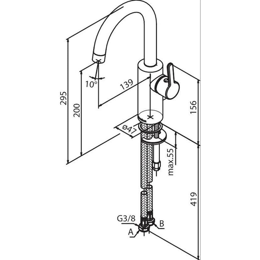 Tvättställsblandare Damixa Silhouet 7462