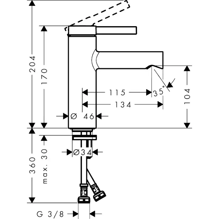 Tvättställsblandare Hansgrohe Zesis S 100 CoolStart utan Bottenventil