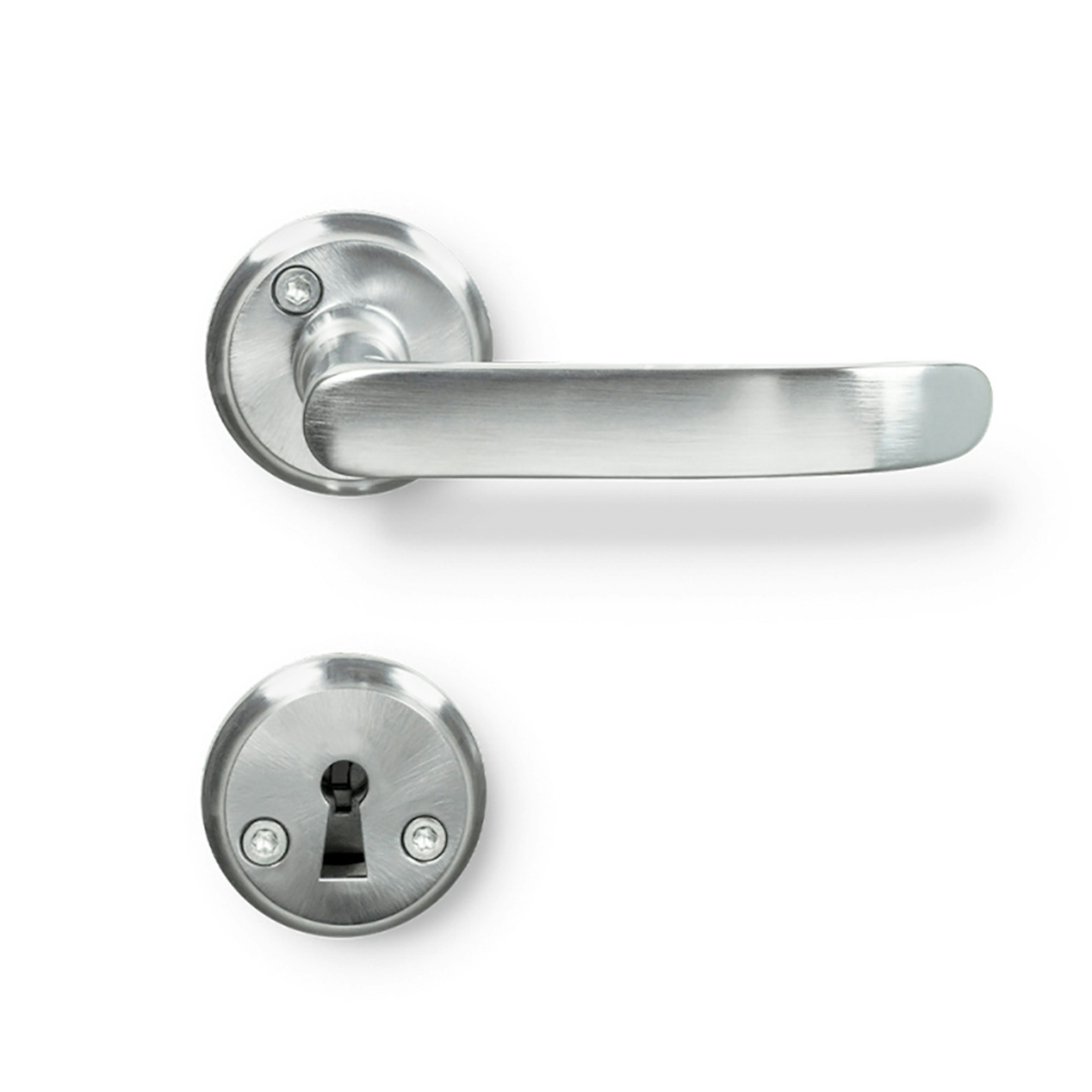 Dörrhandtag Beslag Design Hven Borstad Krom med Nyckelskylt