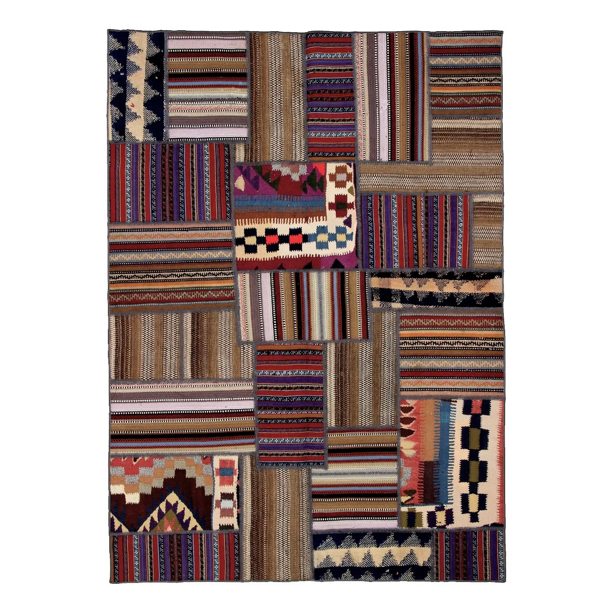 Persisk Patchworkmatta Arkiio Shiraz/Azerbajdzjan Flerfärgad 145x202