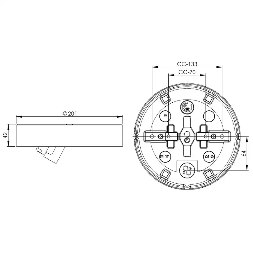 Vägg-/Taklampa Ifö Electric Sockel IP44 Rak E27 185,5 mm