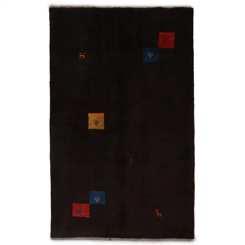 Persisk Matta Arkiio Gabbeh Shiraz Ull Mörkbrun 115x185