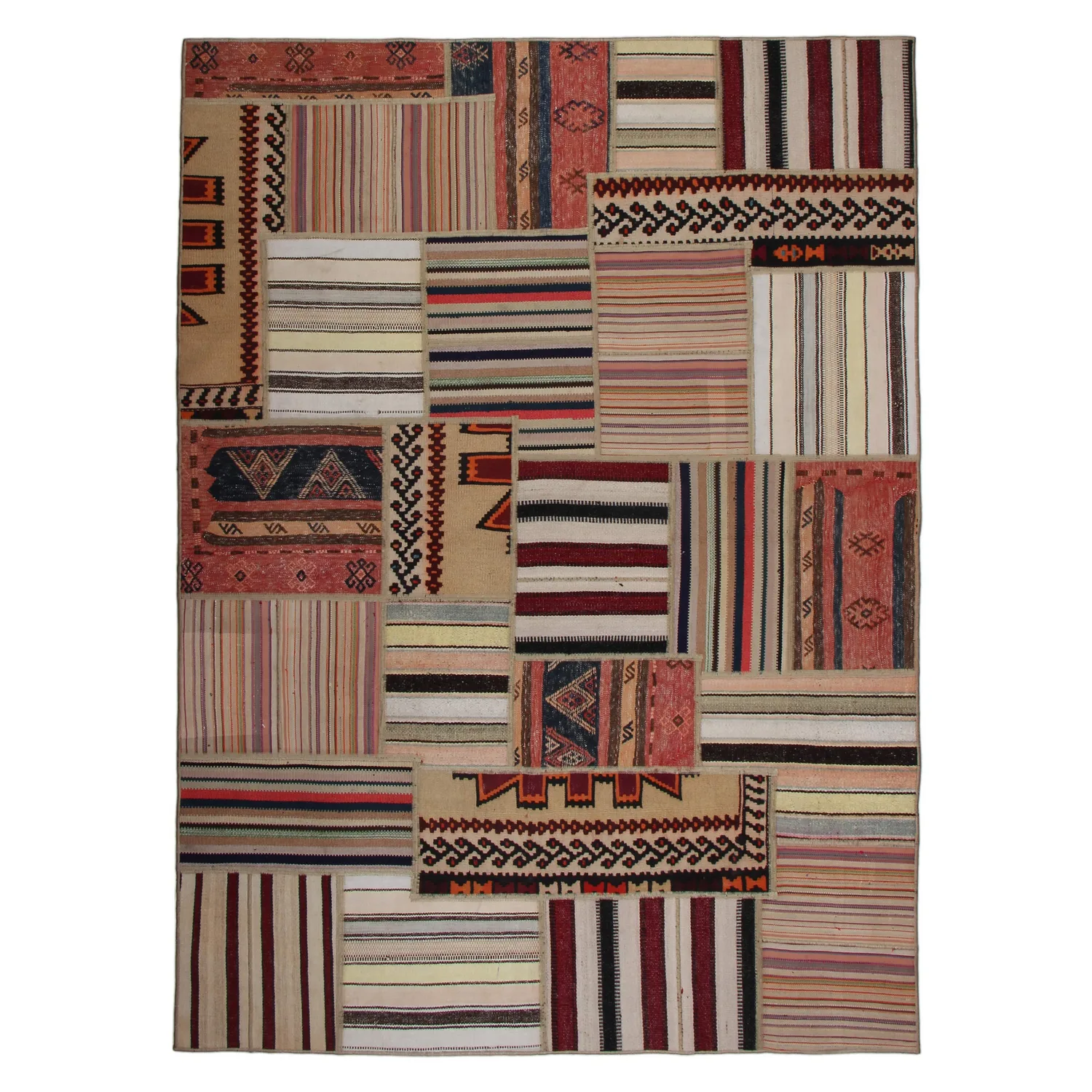 Persisk Patchworkmatta Arkiio Kelim Shiraz/Azerbajdzjan 165x234