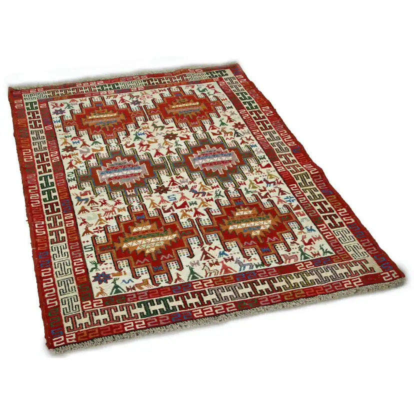 Persisk Matta Arkiio Varni Ardebil Kelim 105x151