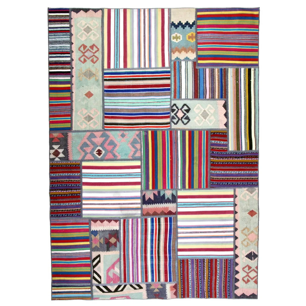 Persisk Patchworkmatta Arkiio Kelim Flerfärgad 164x232