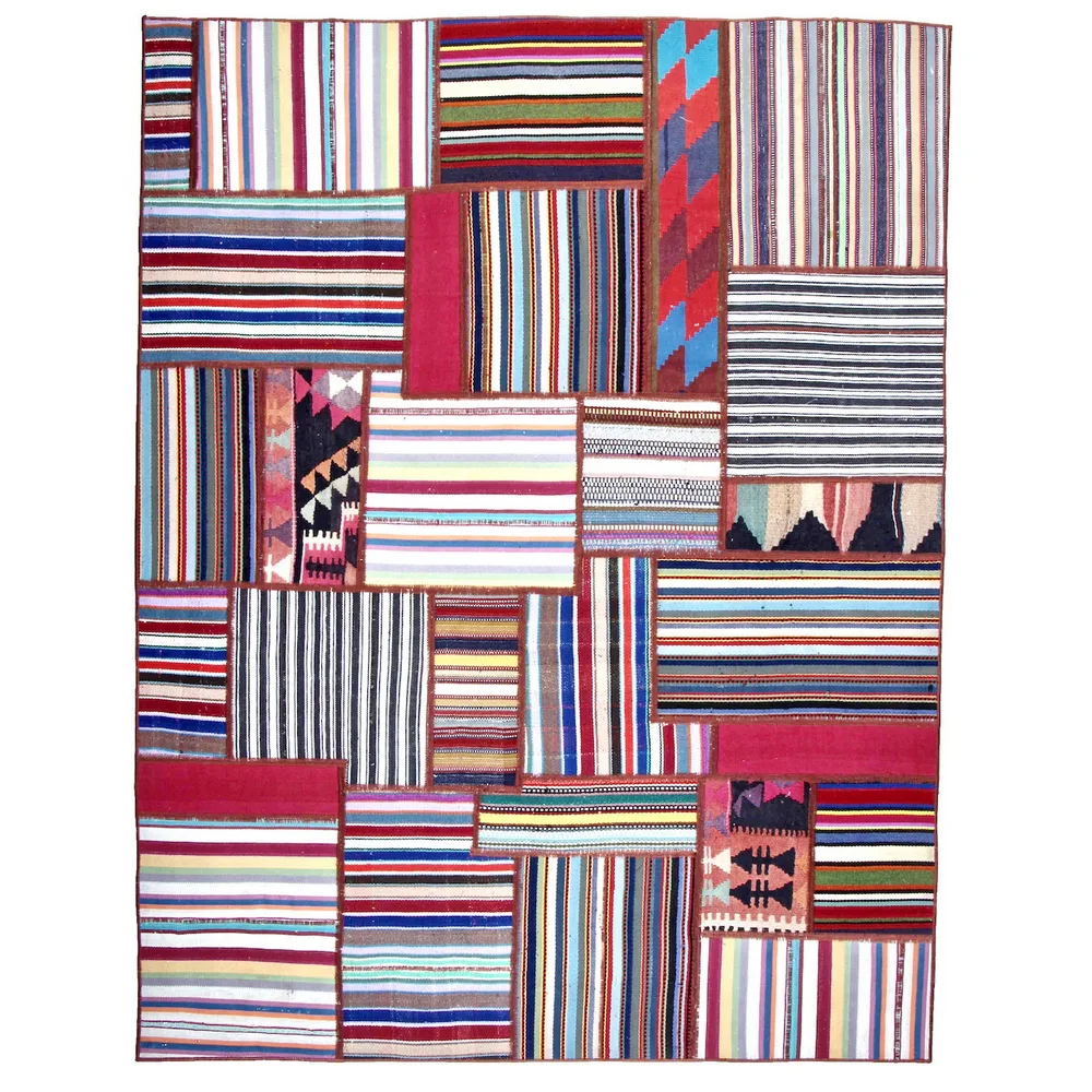 Persisk Patchworkmatta Arkiio Kelim Flerfärgad 157x205