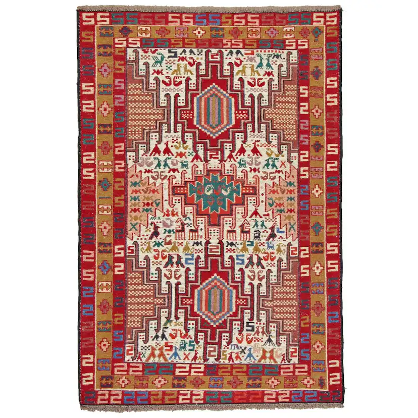 Persisk Matta Arkiio Varni Ardebil Kelim 97x147