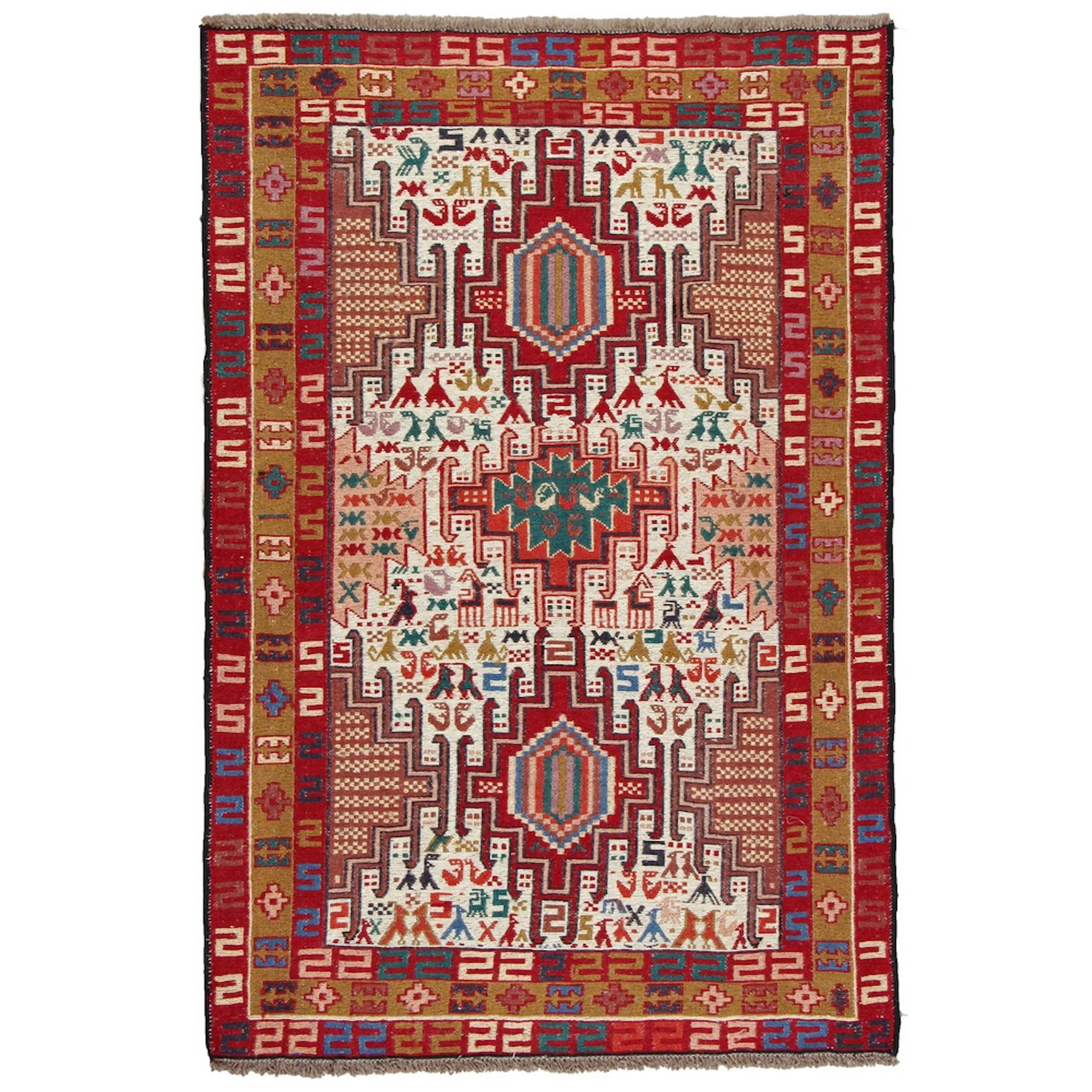 Persisk Matta Arkiio Varni Ardebil Kelim 99x146