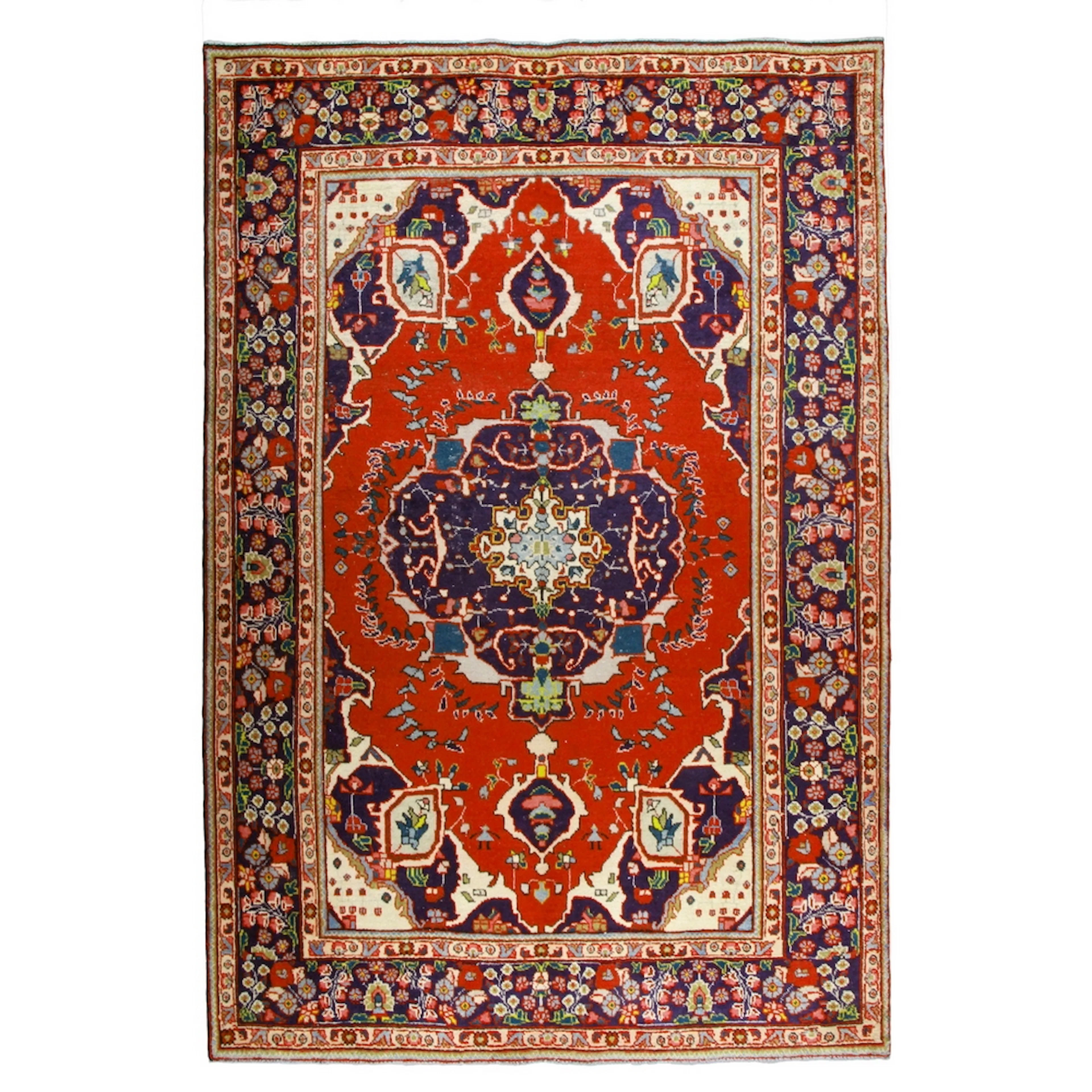 Persisk Matta Arkiio Tabriz Patina Röd/Mörkblå 195x295