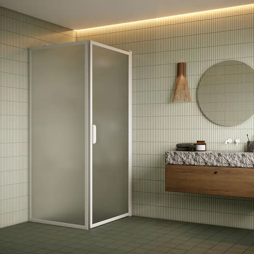 Duschhörn Hietakari Bläk 755 New York Fast Vägg och Vändbar Dörr