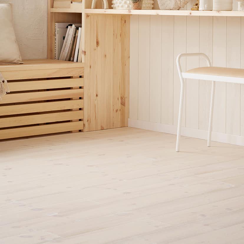 Parkettgolv Berg & Berg Norrlandsfuru XXL Borstad Lut Extra Vitolja 1-Stav