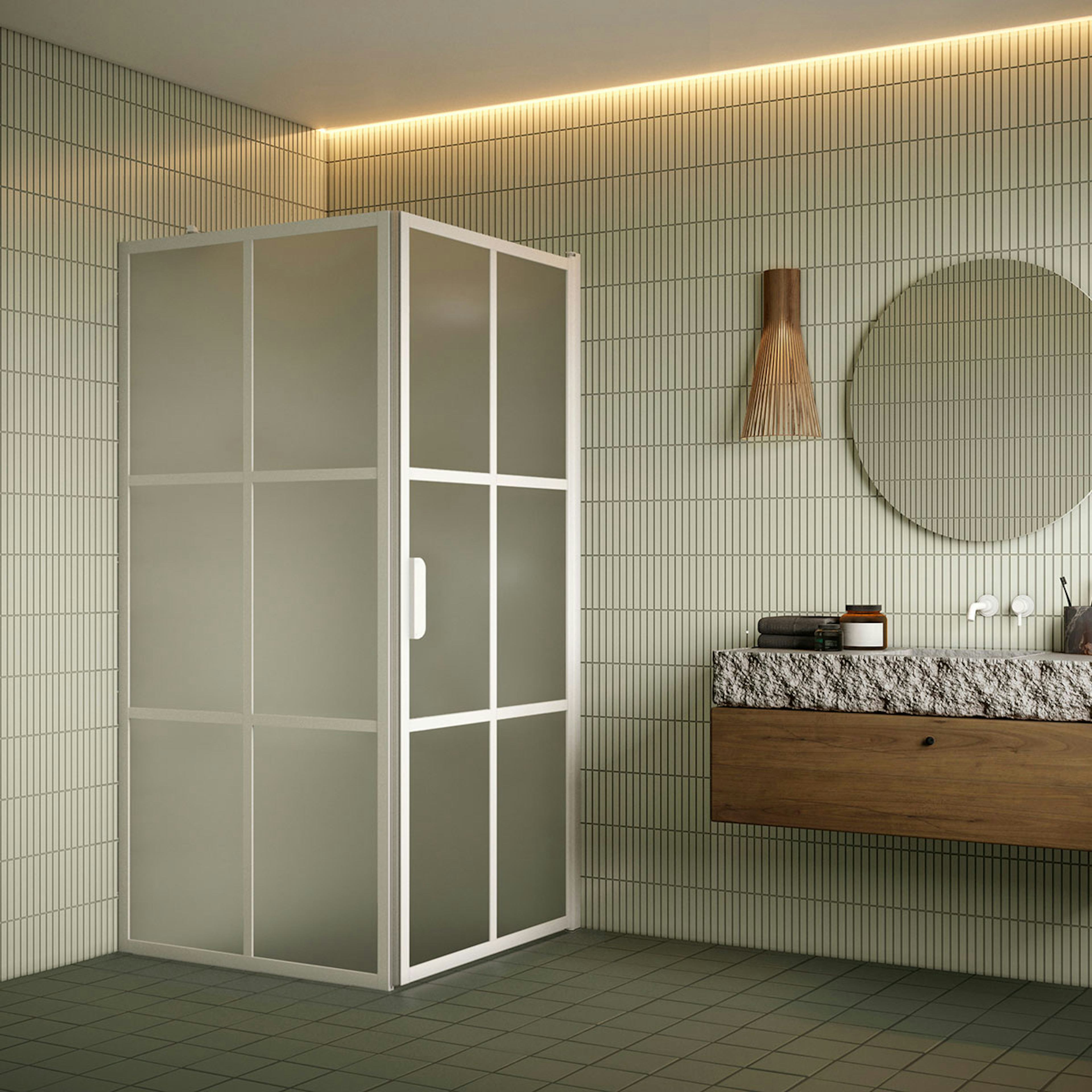 Duschhörn Hietakari Bläk 765 Paris Fast Vägg och Vändbar Dörr