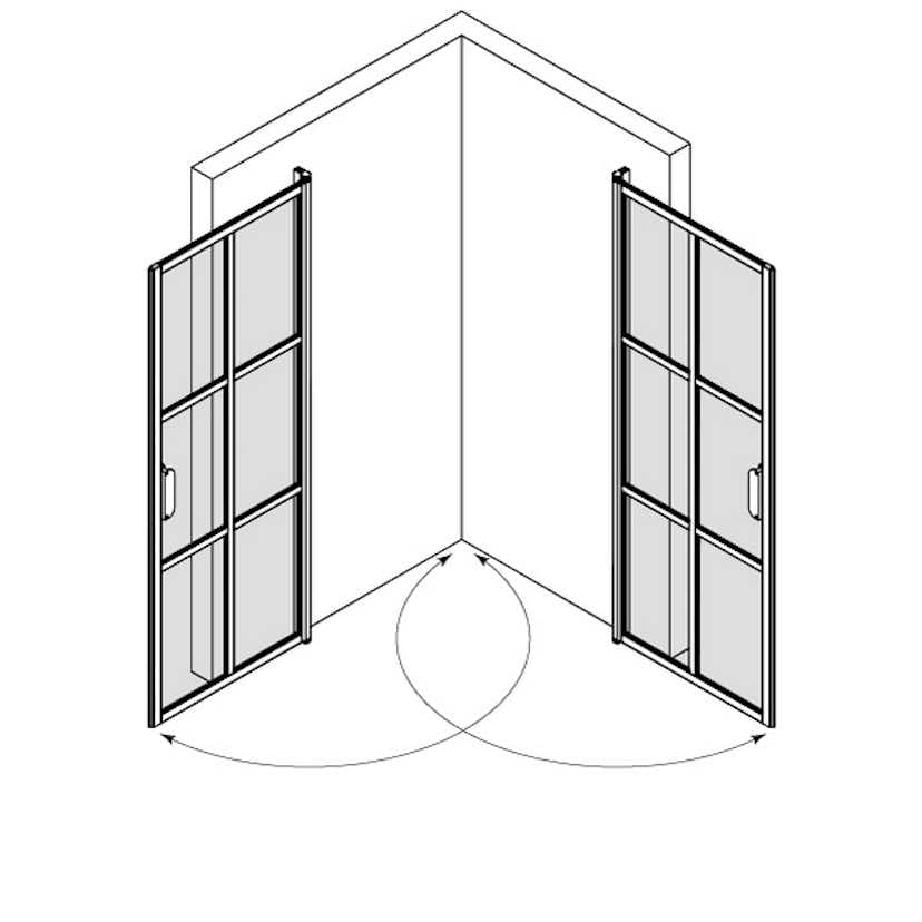 Duschhörn Hietakari Bläk 767 Paris Vändbara Dörrar