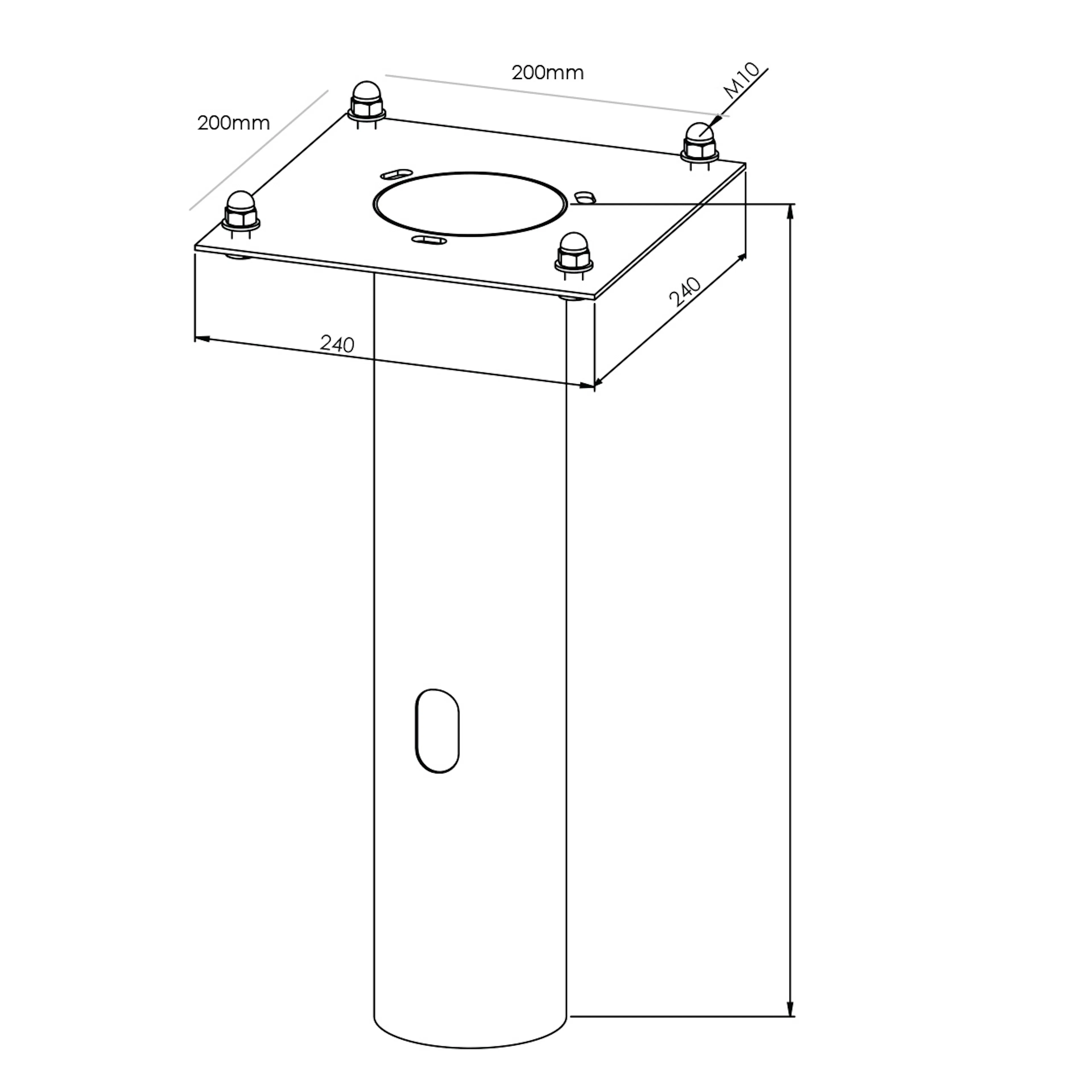 Adapter Norlys till Fundament H: 490 mm
