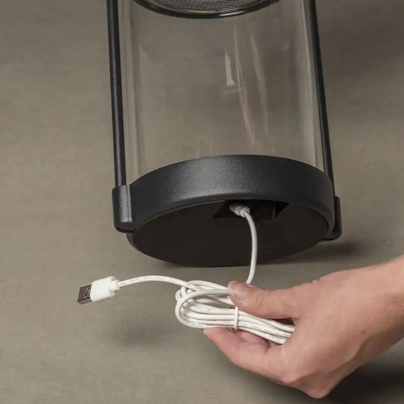 Lanterna Gnosjö Konstsmide Crotone USB/Sol Svart