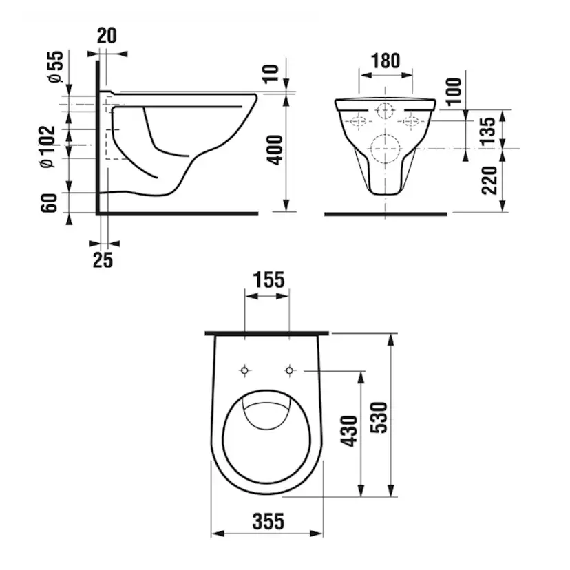 Vägghängd Toalettstol Alterna Basic II