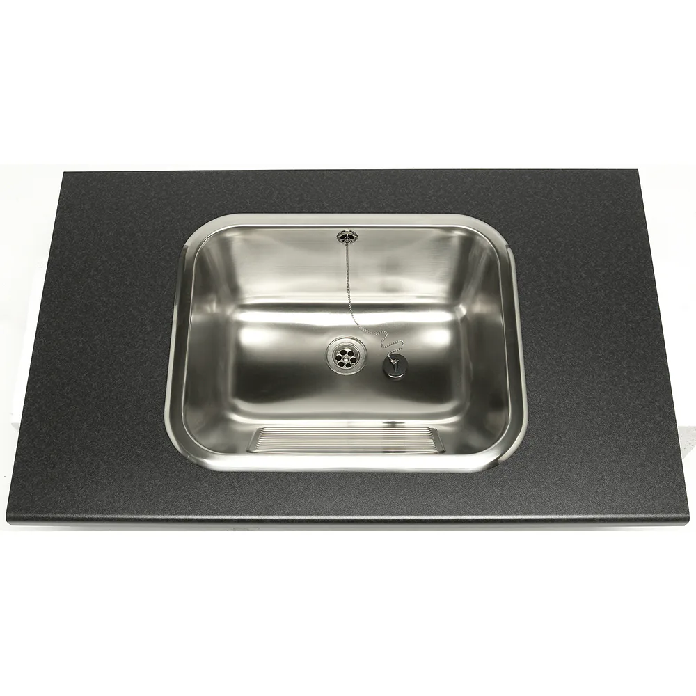 Tvättlåda Nimo TL50 För Inbyggnad Rostfri med Bräddavlopp & Ventil