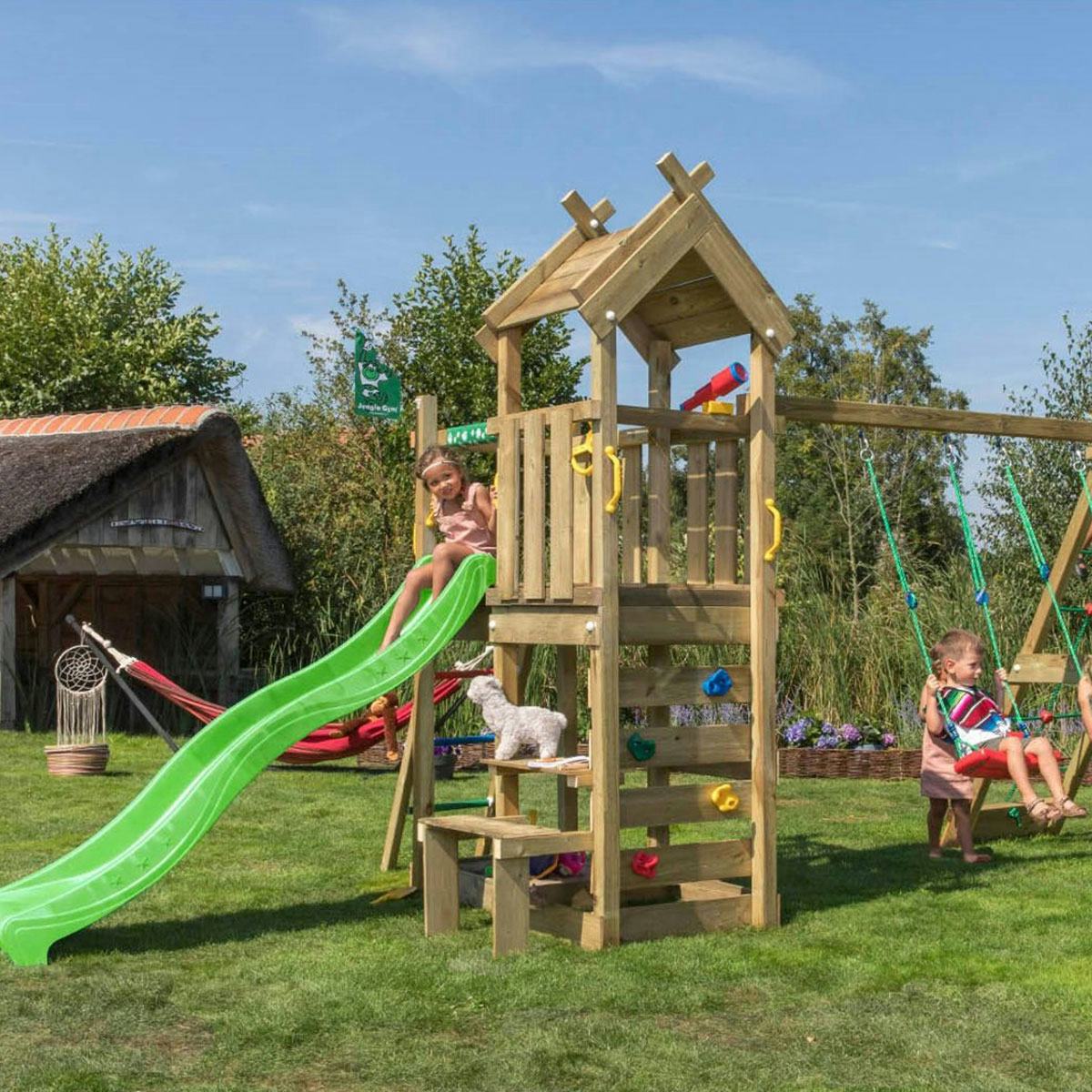 Lektorn Jungle Gym Teepee Klättermodul & Rutschkana