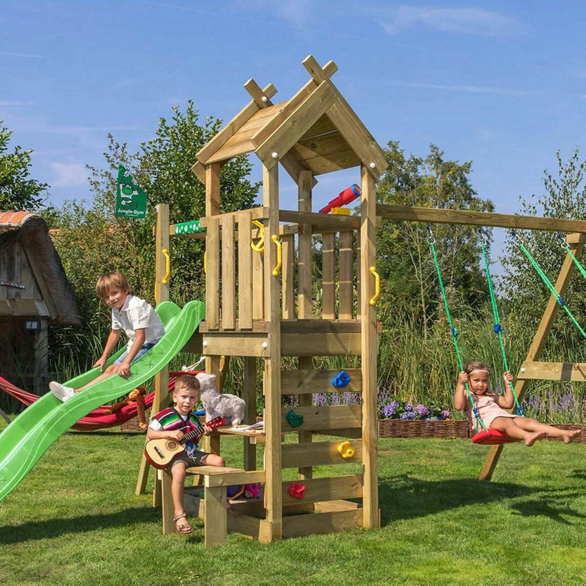 Lektorn Jungle Gym Teepee Gungmodul & Rutschkana