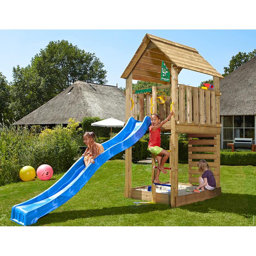 Lektorn Jungle Gym Cabin 2.1 Blå Rutschkana & Sand