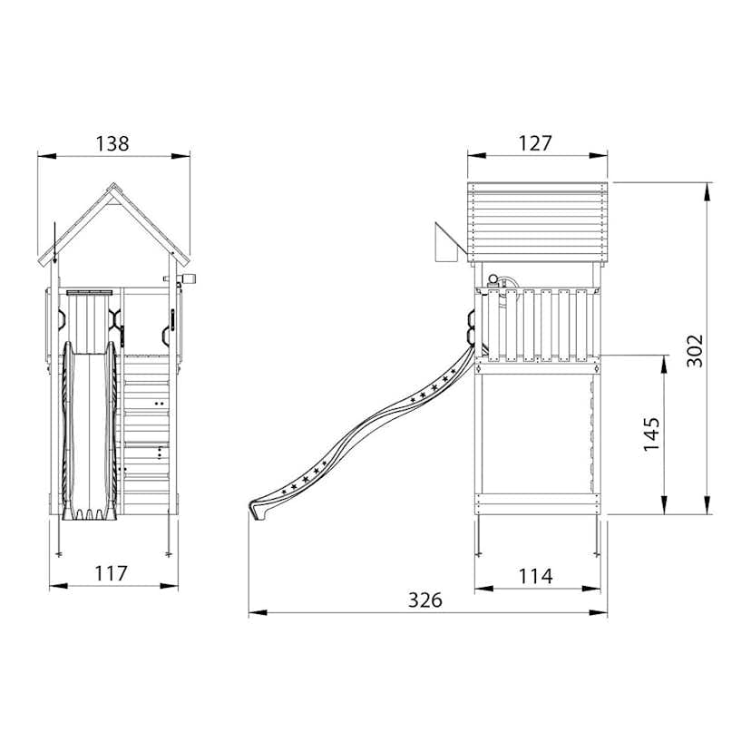 Lektorn Jungle Gym Cabin 2.1 Blå Rutschkana & Sand