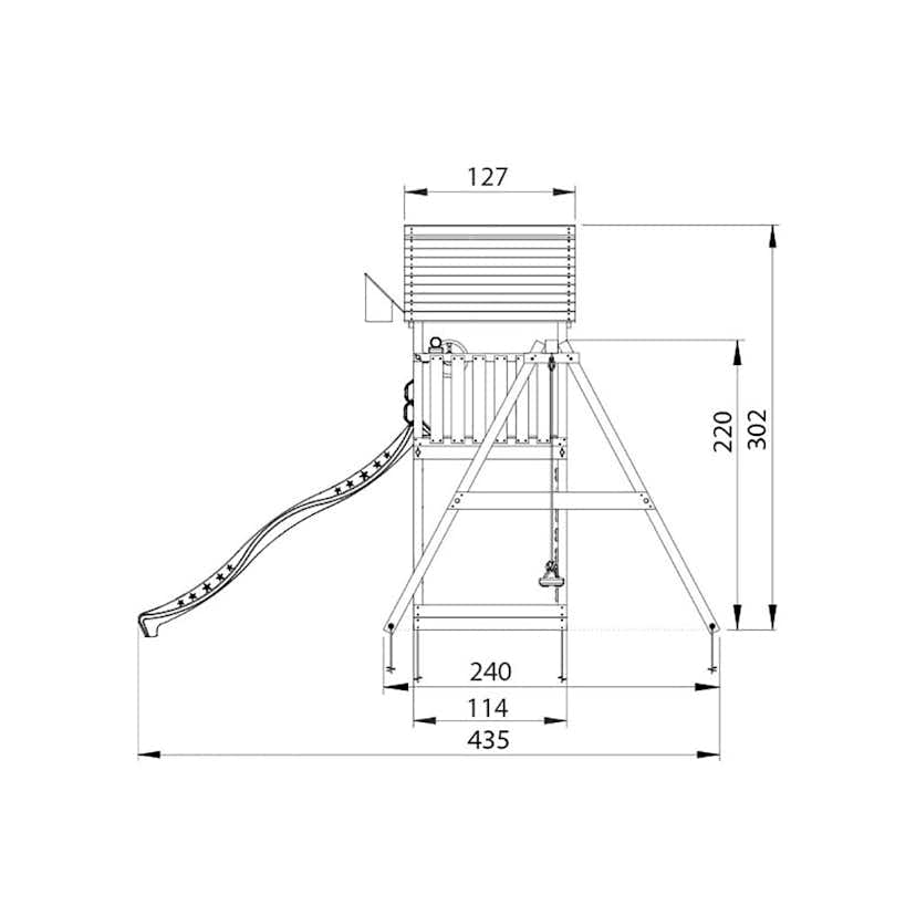 Lektorn Jungle Gym Cabin 2.1 Gungmodul & Grön Rutschkana