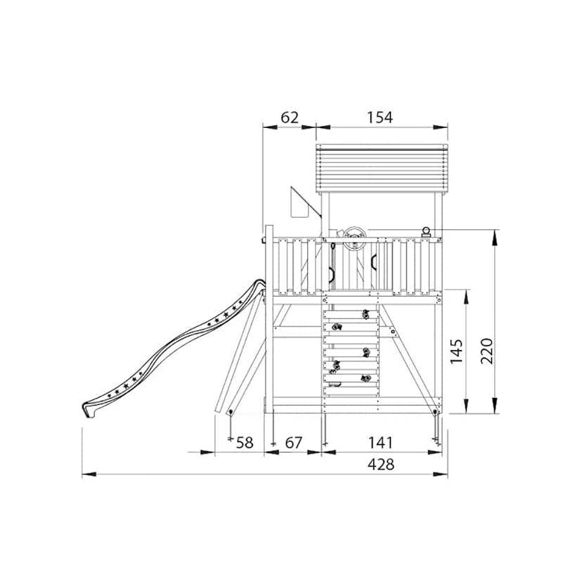 Lektorn Jungle Gym Chalet 2.1 Climb Modul Blå Rutschkana