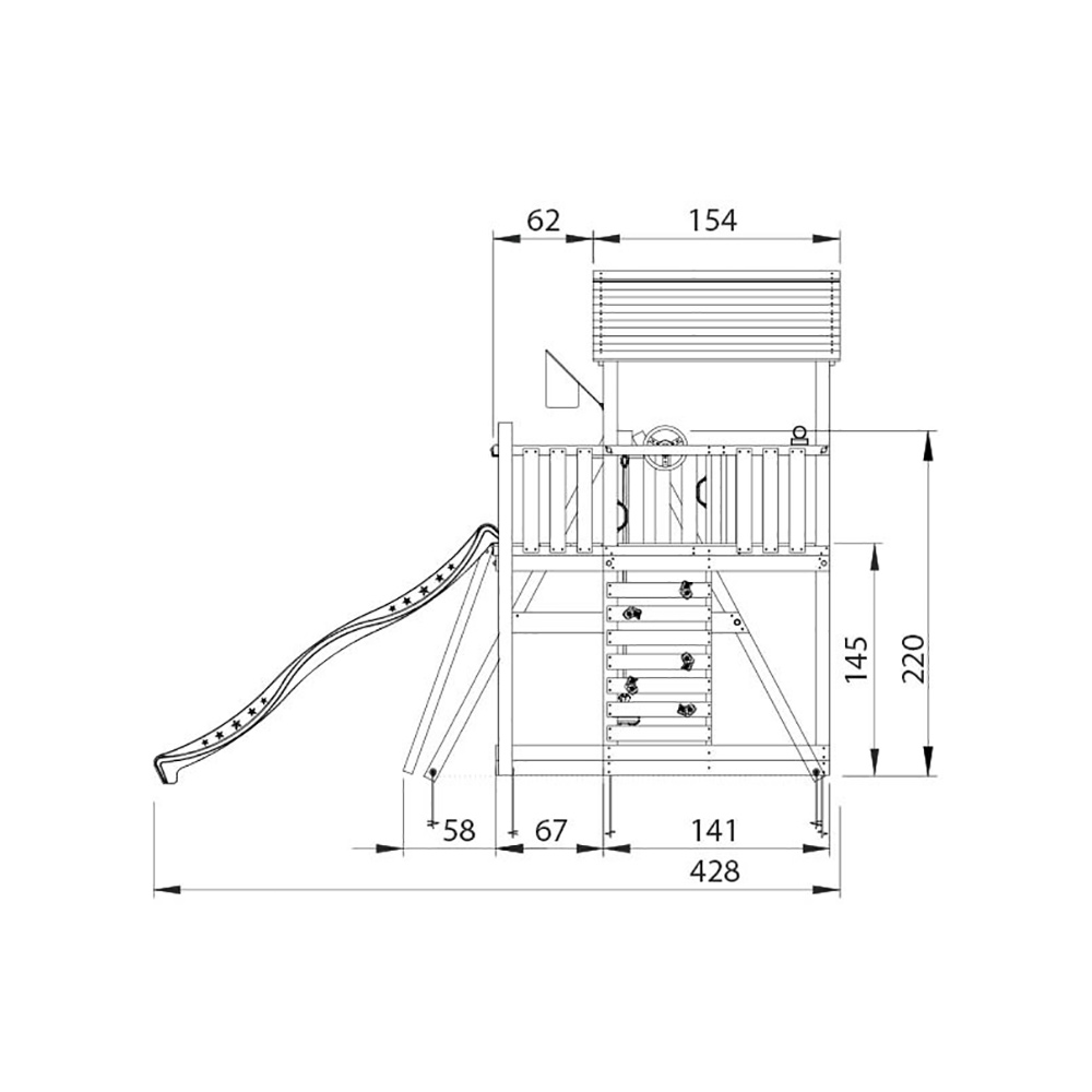 Lektorn Jungle Gym Chalet 2.1 Climb Modul Rutschkana & Sand
