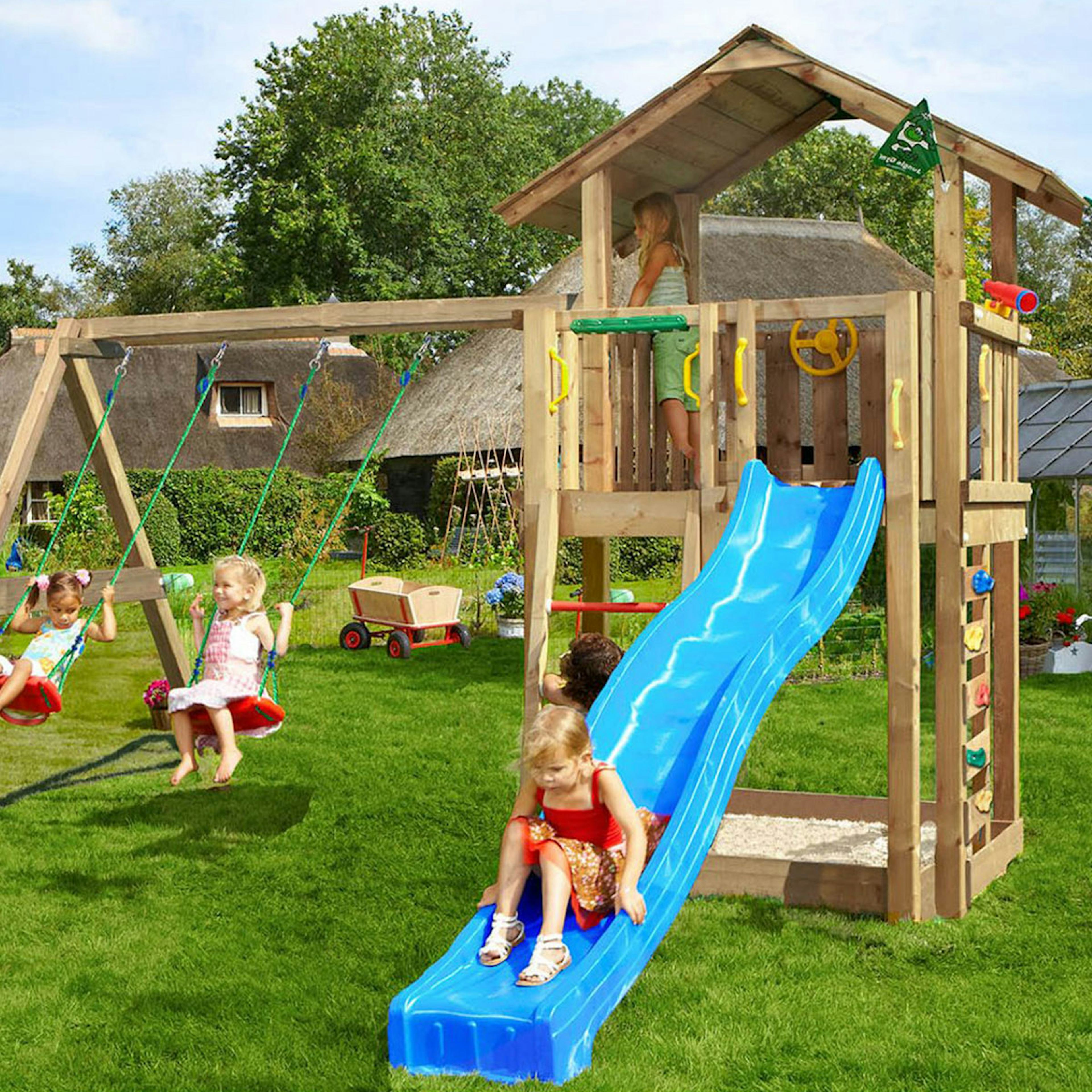 Lektorn Jungle Gym Chalet 2.1 Swing Modul Blå Rutschkana