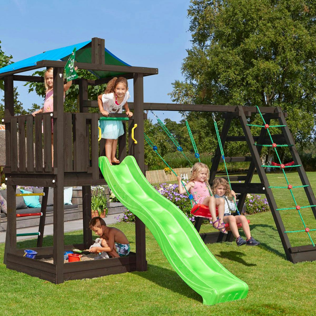 Lektorn Jungle Gym Hut Komplett Inkl Climb Module Xtra och Rutschkana