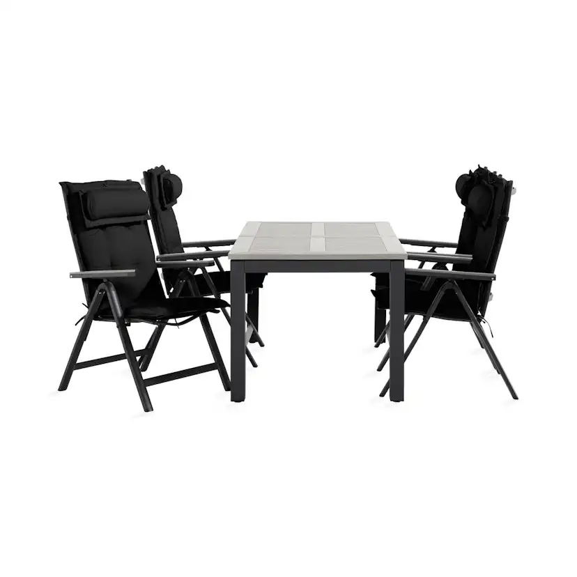 Matgrupp Comfort Garden Monaco Matgrupp Utomhus 90x152-210 med 4 Monaco Light Stol m Dyna ink Nackkudde