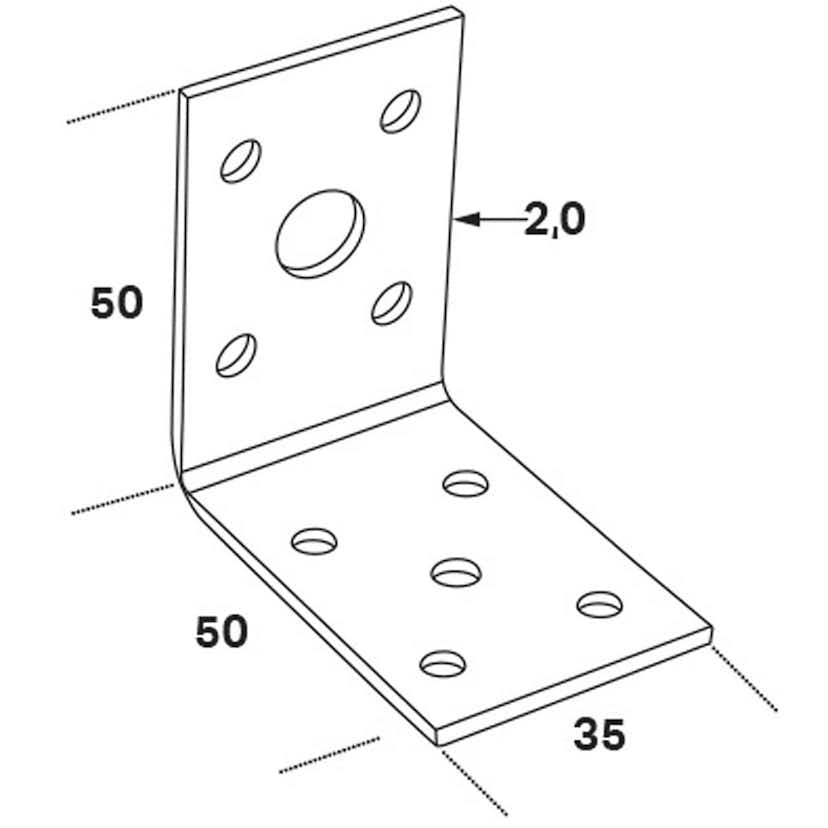 Vinkelbeslag FAST ABV 50x50x2,0x35 A4