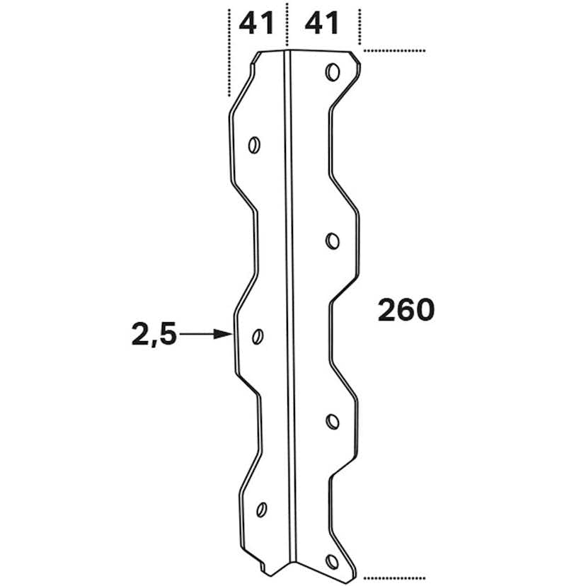 Trappvinkel FAST SCO 260x41x41x2,5 mm