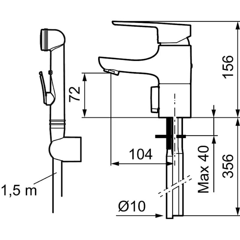 Tvättställsblandare Mora Cera B6 med Handdusch