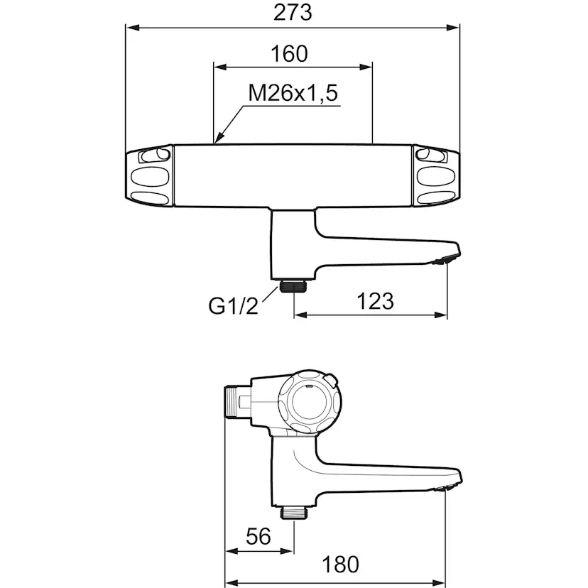 Badkarsblandare FM Mattsson 9000XE 160 cc