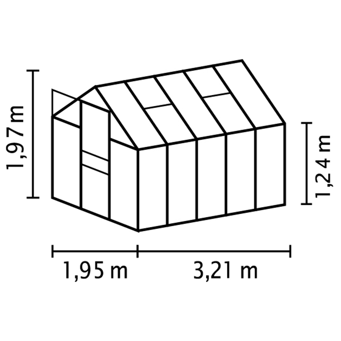 Växthus Vitavia Venus med Sockel 6,2 kvm