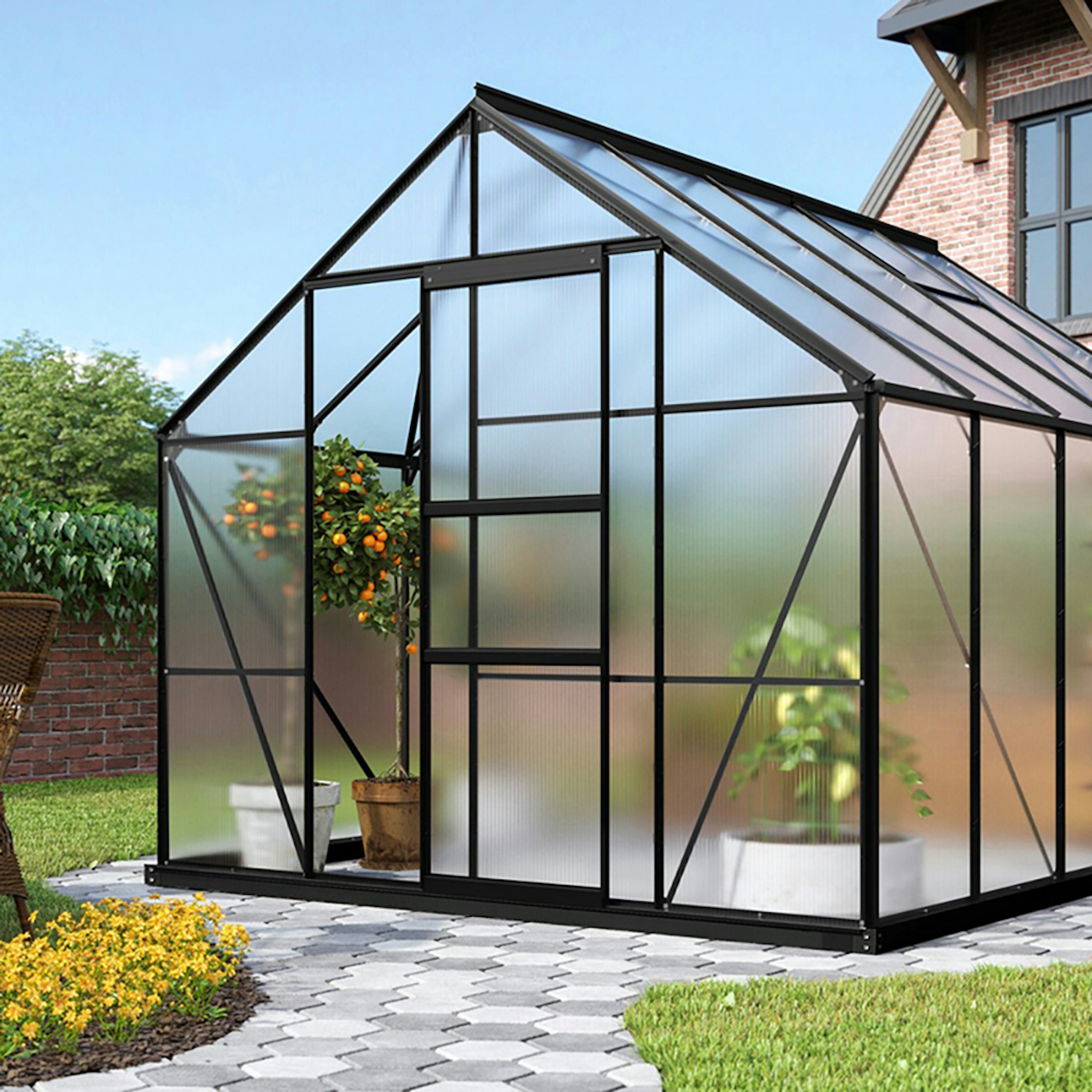 Växthus Vitavia Merkur 8300 6mm Polykarbonat Med Sockel