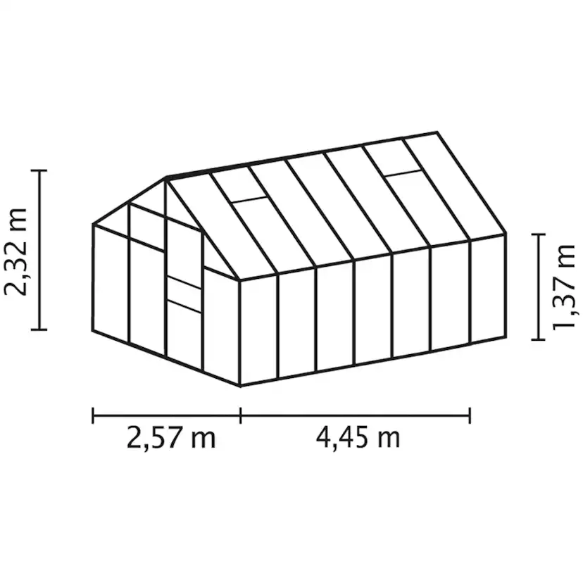 Växthus Vitavia Merkur 11500 6mm Polykarbonat Svart Med Sockel