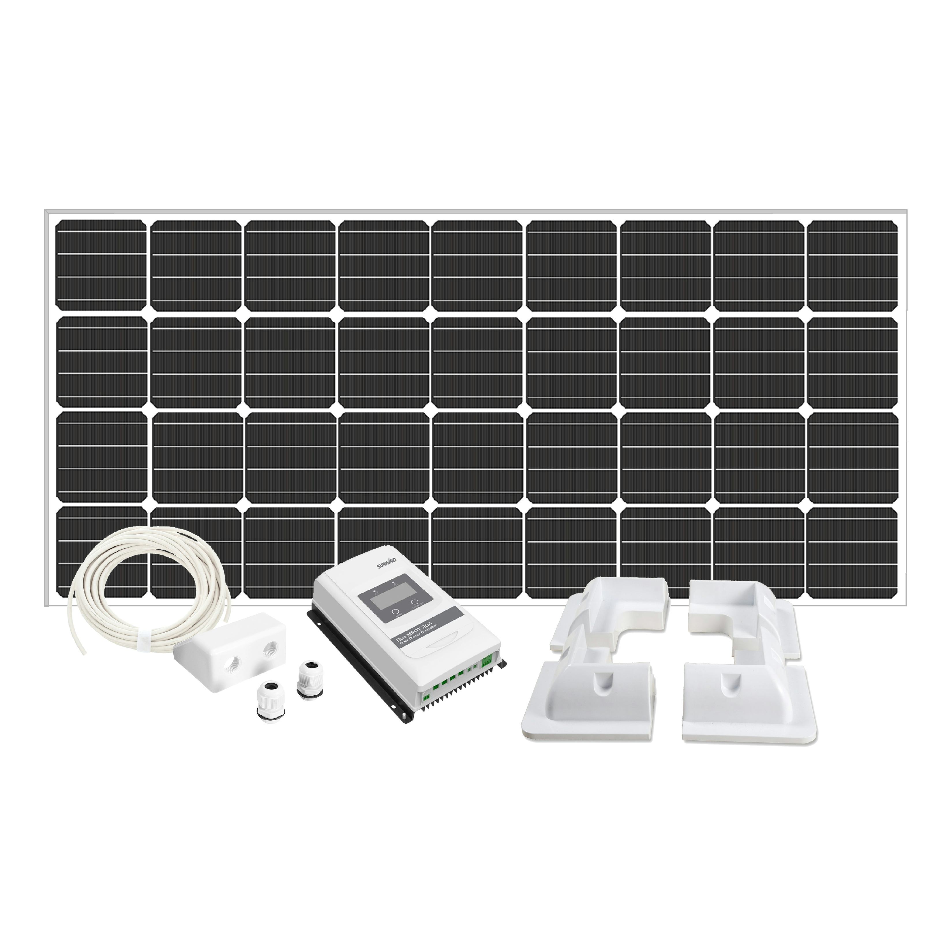 Solcellspaket Sunwind Caravan 200W MPPT, hörn