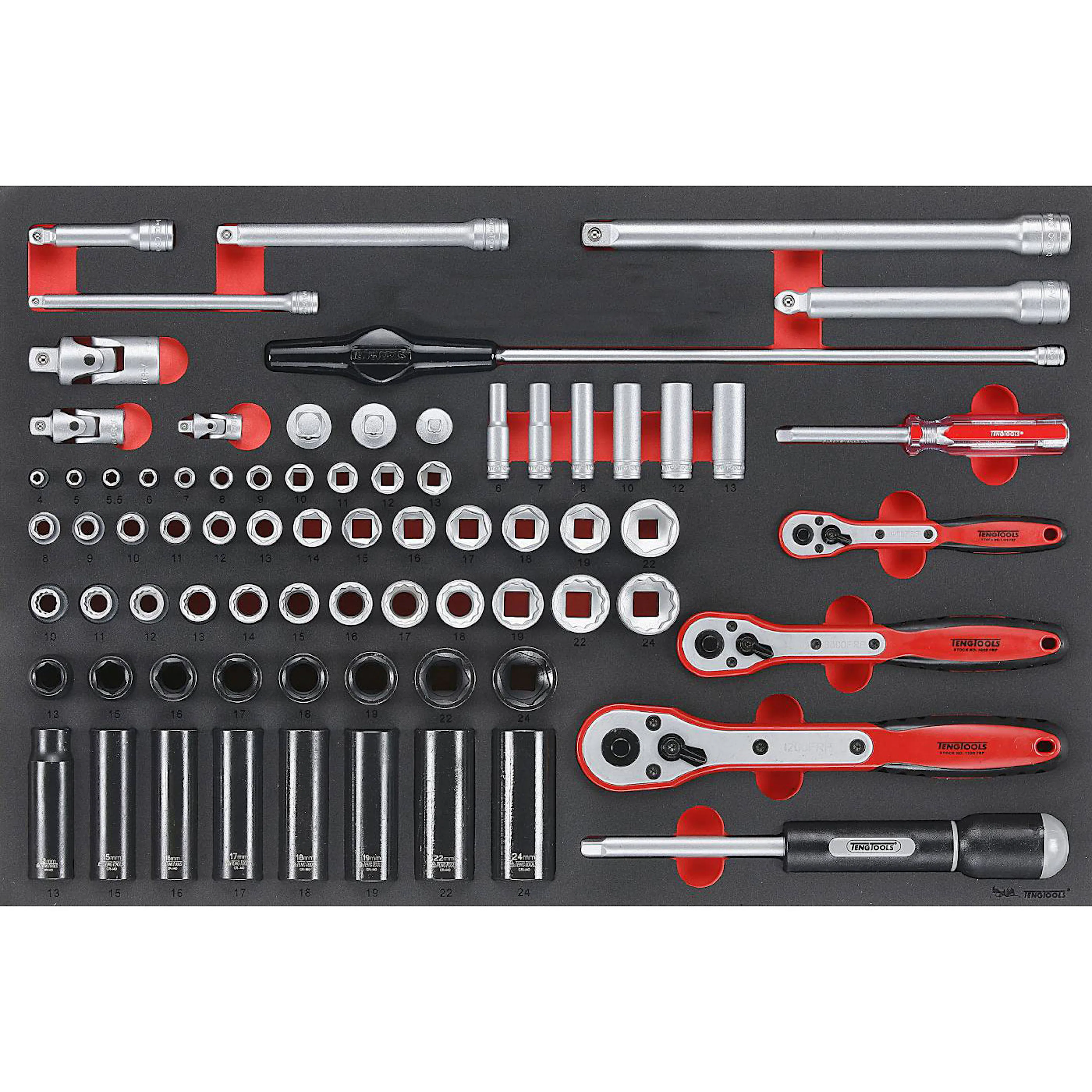 Hylsnyckelsats 77 delar Teng Tools TTESK77