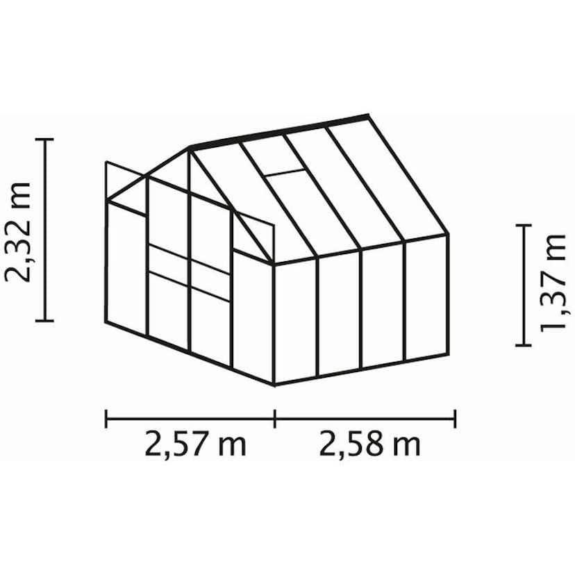 Växthus Vitavia Mars 6,7 kvm Aluminium