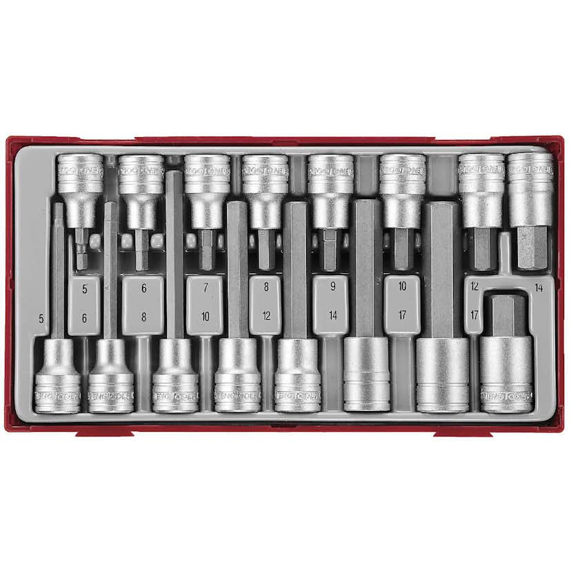 Insex hylsbitssats 16 delar med 1/2 tum fyrkantsfäste Teng Tools TTHEX16