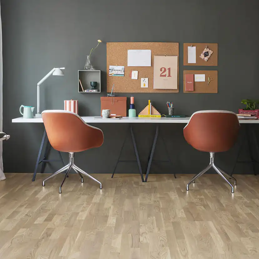 Trägolv Tarkett Shade Ek Cream White, 3-Stavs Parkettgolv